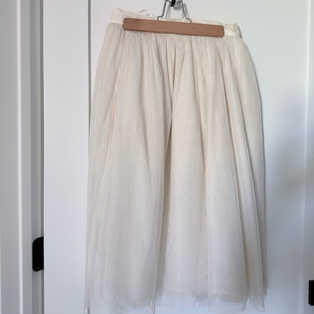 Topshop Cream A-Line Skirt